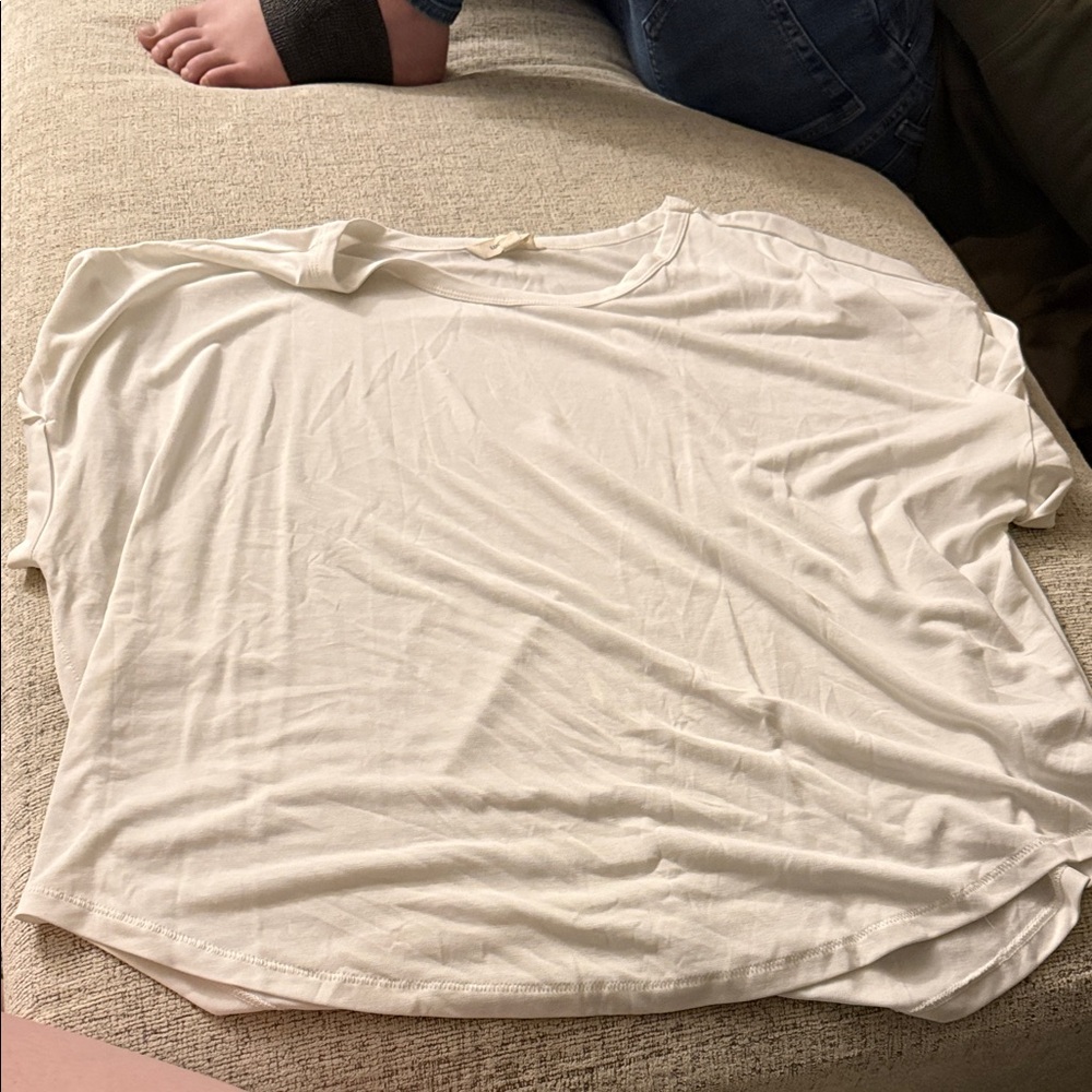 Lucky Brand Cream Short Sleeve Dolman Tee